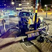 A drunk driver smashed up a £70,000 Maserati Levante supercar after losing control and ploughing into a set of traffic lights in Birmingham