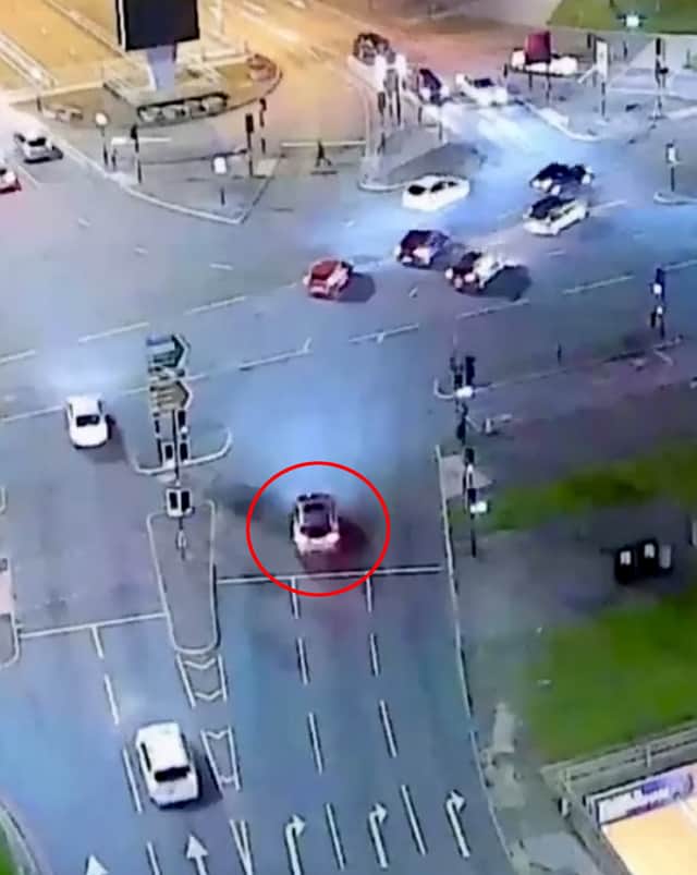 This is the astonishing moment a Maserati driver double the drink-drive limit smashed the supercar into railings in Birmingham city centre - right in front of police