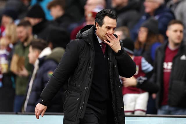 Unai Emery looked furious down on the touchline after multiple mistakes from his team.