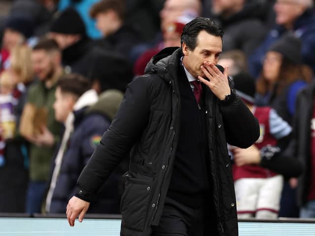 Unai Emery looked furious down on the touchline after multiple mistakes from his team.