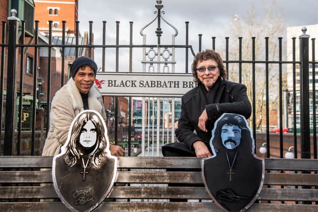 Carlos Acosta and Tony Iommi on Black Sabbath Bridge in Birmingham (Photo  - Photo Drew Tommons)