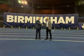 Cllr Ian Ward at the new £1.7 million UK Athletics track at Birmingham’s Utilita Arena