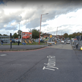 Traffic lights outside Lidl store on Tyburn Road