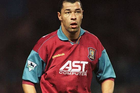 Paul McGrath playing for Aston Villa in 1995