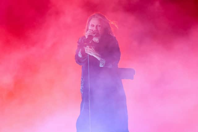 Ozzy Osbourne of Black Sabbath performs during the Birmingham 2022 Commonwealth Games Closing Ceremony  