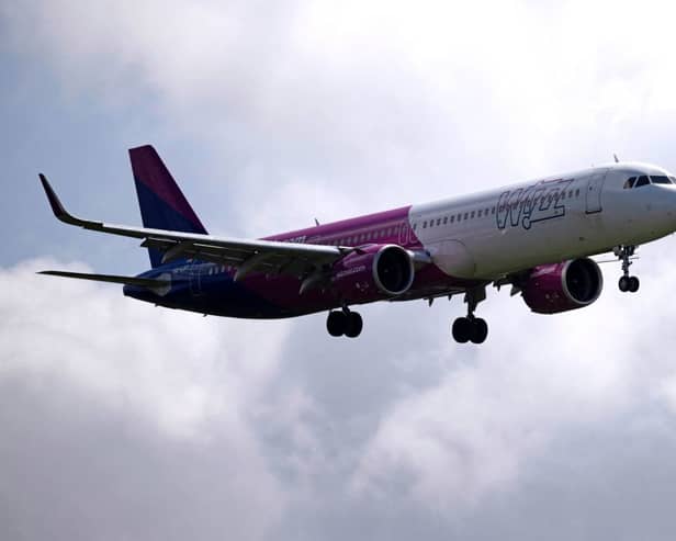 A Wizz Air jet (Photo by BEN STANSALL/AFP via Getty Images)