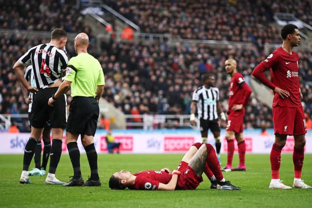 Liverpool attacker Nuñez was hurt in the trip to Newcastle United.