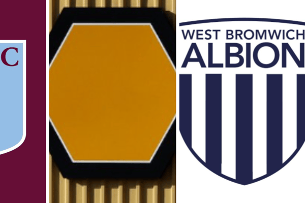 Aston Villa, Wolves and West Brom have edited their crests for one day only (Images: Twitter)