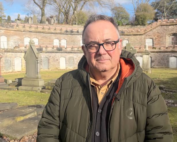 Kevin Thomas, tour guide for Birmingham Walking Tours, shares the history of Birmingham’s catacombs