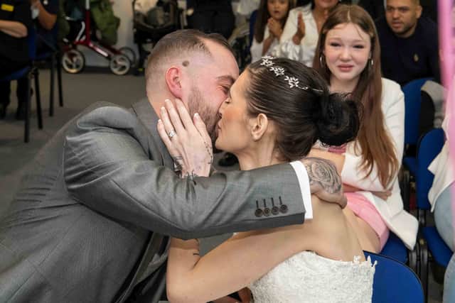 The wedding, between Lacey O’Driscoll, who has terminal cancer, and Kyle Page took place in February at Queen Elizabeth Hospital Birmingham