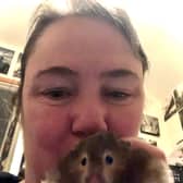 Lisa Murray-Lang and Spud the Hamster