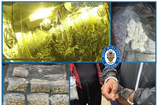 Police seized £400,000 of cannabis as well as £20,000 of heroin and cocaine