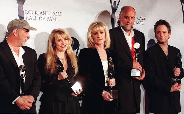 (from left) John McVie, Stevie Nicks, Christine McVie, Mick Fleetwood and Lindsay Buckingham (Photo credit - JON LEVY/AFP via Getty Images)