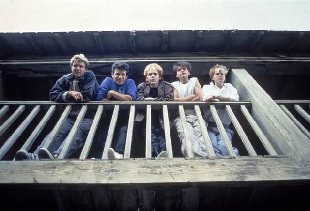 c. 1983. L-R: Singer Simon Le Bon, bassist Andy Taylor, keyboardist Nick Rhodes, drummer Roger Taylor and bassist John Taylor. (Photo by Hulton Archive/Getty Images)