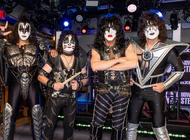 (L-R) Gene Simmons, Eric Singer, Paul Stanley and Tommy Thayer of KISS