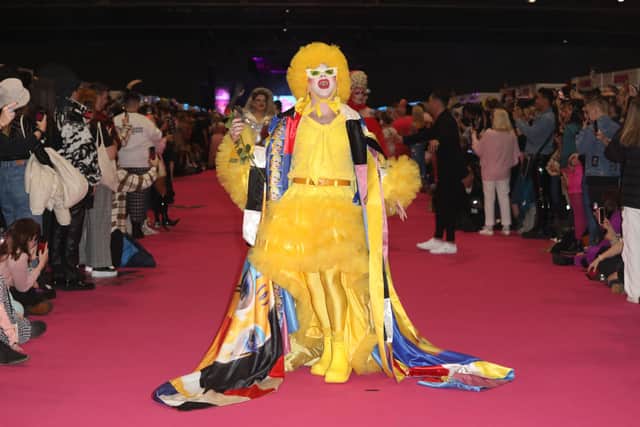 Ginny Lemon walks the runway during the official opening ceremony of RuPaulâs DragCon UK at ExCel on January 06, 2023 in London