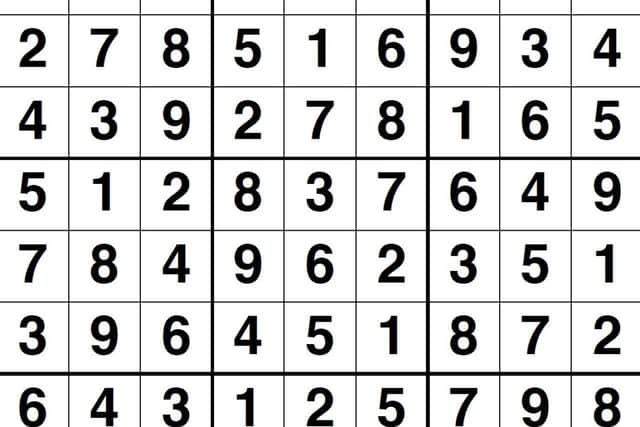Last week's sudoku puzzle answer