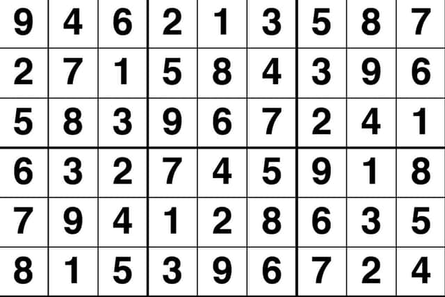 Last week's Sudoku puzzle answer
