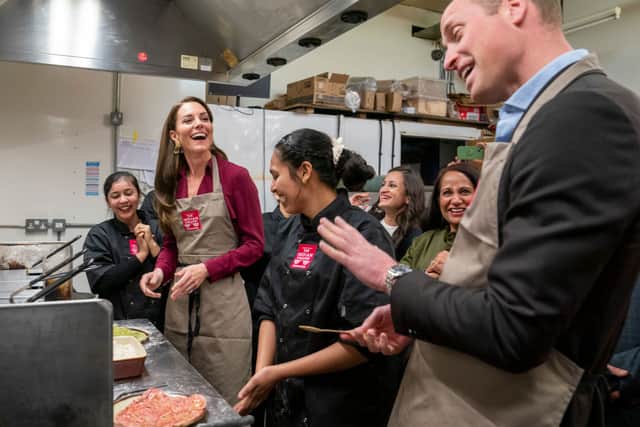  Prince William, Prince of Wales and Catherine, Princess of Wales try their hands making Indian street food as they visit the Indian Streatery (Photo by Arthur Edwards - WPA Pool/Getty Images)