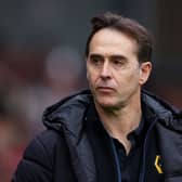 Wolves manager Julen Lopetegui looks on during a match