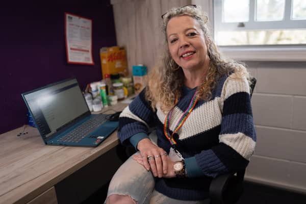 Alison Bramwell, now 56, started at the University of Derby four years ago. She decided she’d had enough of her cleaning business - so went off to study. Now the gran-of-three and mum-of-two is thriving as a mature student, living in halls with other students.  (Photo - Tom Maddick SWNS)