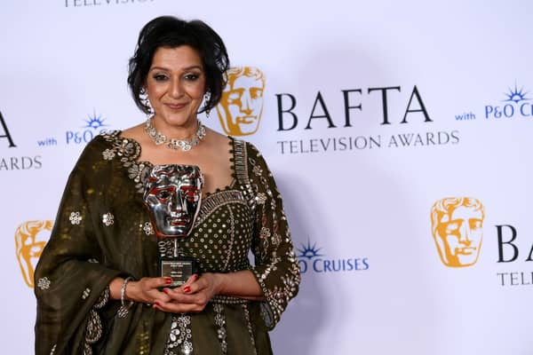  Meera Syal with the Fellowship Award during the 2023 BAFTA Television Awards with P&O Cruises at The Royal Festival Hall on May 14, 2023 in London, England. (Photo by Joe Maher/Getty Images)