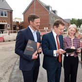 (l-r) Stuart Penn, Regional Managing Director for Lovell Partnerships, Andy Street, Mayor of the West Midlands, Anette Simpson, Director of Development & Partnerships at Legal & General and Cllr Peter Hughes, Sandwell Council’s Cabinet Member for Regeneration and WMCA launch the £20bn Investment Prospectus at The Junction housing development in Oldbury