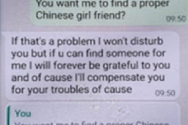 Text messages from brothel keeper Jie Ke Wang