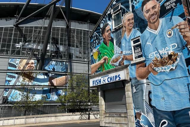 Grealish mural on Maine Road Chippy