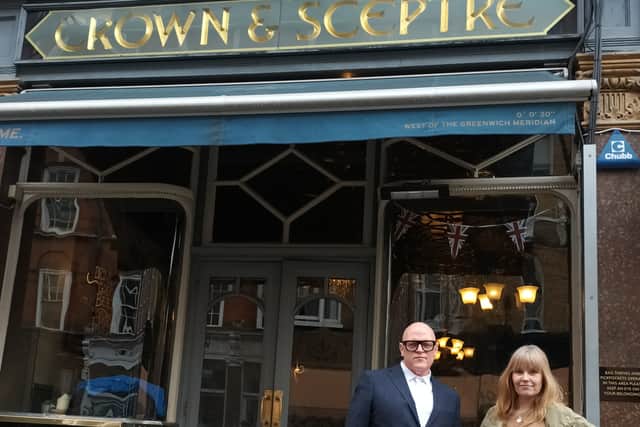 Adrian Kimberlin and Claire Russell at the Crown & Sceptre pub in London, former HQ of the Friends of John McCarthy