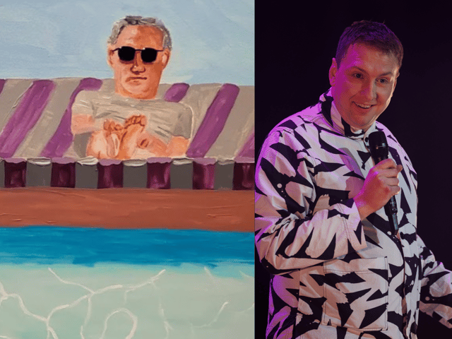 Joe Lycett’s painting depicting himself and Gary Lineker was shown at a prestigious art show in London this summer. (Photo - @joelycett Instagram/ Getty Images)