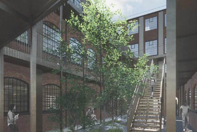 CGI showing the courtyard for the Button Works flats in the JQ. Source: BPN Architects.
