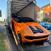 Police seize a Lamborghini in Birmingham