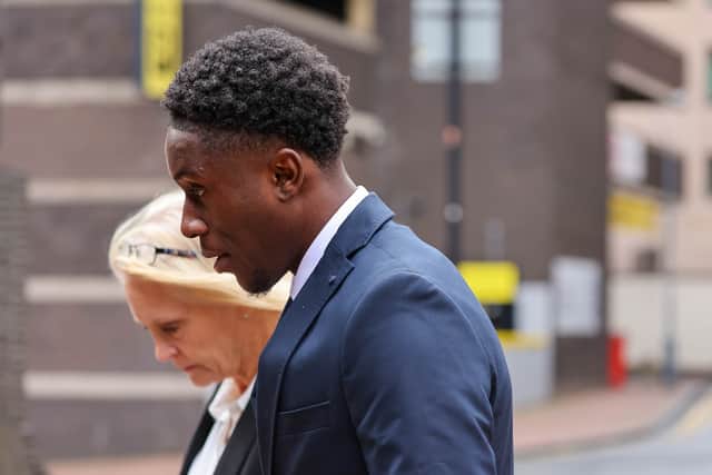 Burton Albion football defender William Kokolo arriving at Birmingham Crown Court 27 September 2022