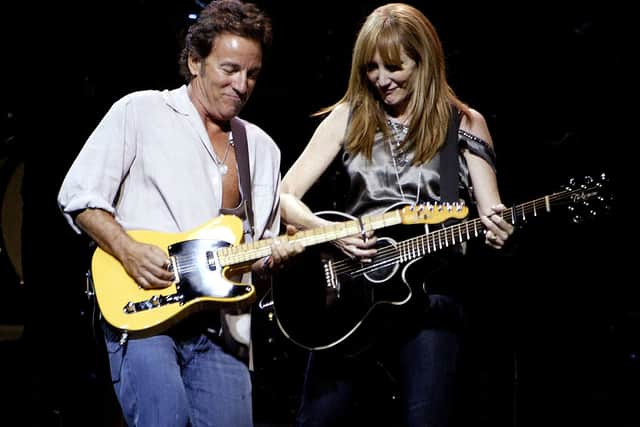 Patti Scialfa is joined on stage by her husband Bruce Springsteen(Photo by Paul Hawthorne/Getty Images)
