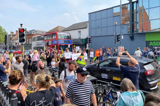 Hundreds attend the Better Streets for Birmingham demonstration in Kings Heath