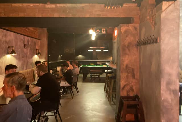 The restaurant and pool table
