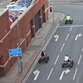 Quad bikers jump red light in Southside, Birmingham city centre