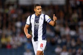 Jake Livermore reacts for West Brom