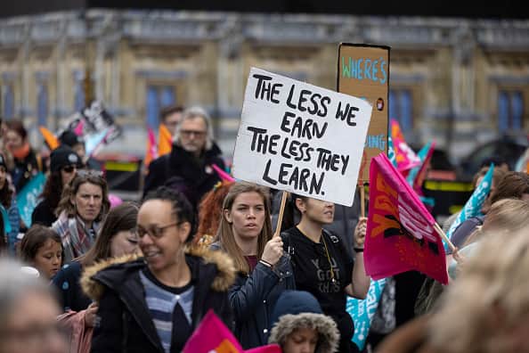 NEU members are set to go on strike for two days this week over an ongoing dispute over pay with the government.  (Photo by Hesther Ng/SOPA Images/LightRocket via Getty Images) (Photo by Hesther Ng/SOPA Images/LightRocket via Getty Images)