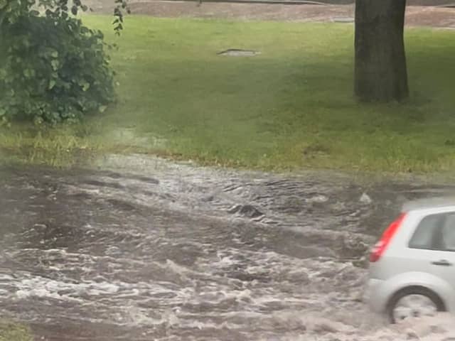 Flash flooding on Little Sutton Road  off Weeford Lane in Sutton Coldfield