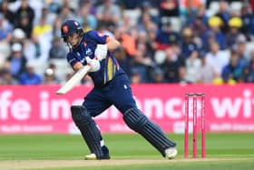 Michael Pepper of Essex bats during the Vitality Blast Semi-Final match between Essex Eagles and Hampshire Hawks at Edgbaston on July 15, 2023 in Birmingham, England. (Photo by Alex Davidson/Getty Images)