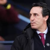 Aston Villa manager Unai Emery looks on during a match (Getty) 
