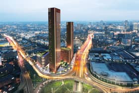 The £360 million Curzon Wharf scheme would see industrial land next to the Dartmouth Circus island and the A38 Aston Expressway transformed into a huge complex centred around a 53-storey residential building.  At 564 feet, it would become Birmingham’s tallest building, dwarfing the Octagon building at 508 feet. Across the site, there are plans for four buildings providing up to 732 student apartments and 620 residential homes.  Space for retail, food and drink, a gymnasium, a public house and drinking establishments as well as a bowling alley and cinema will also be provided.