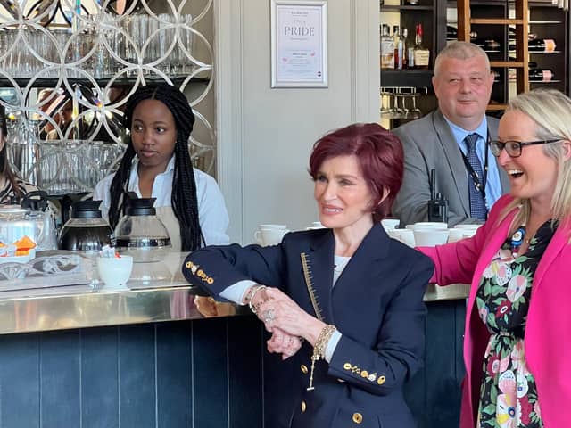 Sharon Osbourne visited All Bar One after Ozzy the Bull was unveiled at Birmingham New Street