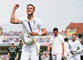 Stuart Broad of England celebrates winning the Ashes during day three of the 4th Investec Ashes Test match between England and Australia at Trent Bridge on August 8, 2015 in Nottingham, United Kingdom. (Photo by Laurence Griffiths/Getty Images)