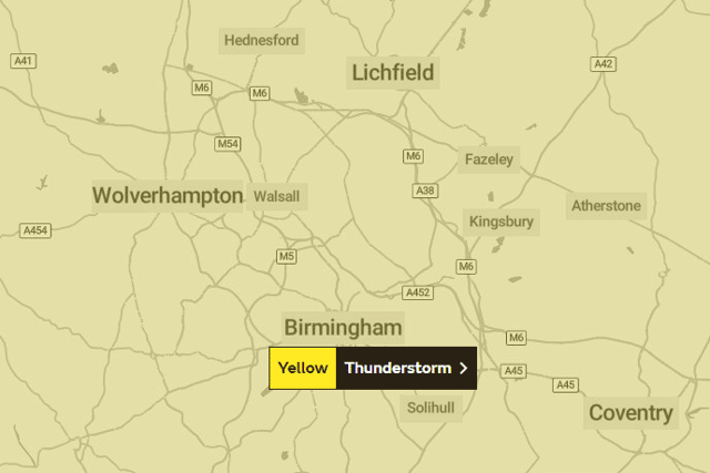 Birmingham weather update (Photo - MET Office)