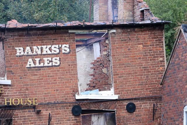 Britain’s ‘wonkiest pub’ is on FIRE - just weeks after thousands signed a petition to save it from permanent closure.  (Photo - Anita Maric / SWNS)