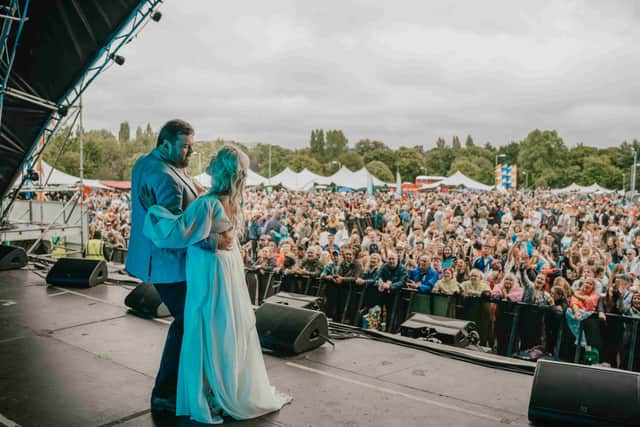 Gerald and Sareena’s first dance watched by thousands of Solihull Festival goers