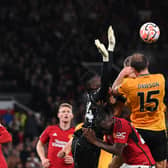 Wolves did not get the penalty they were asking for against Manchester United. (Photo by Stu Forster/Getty Images)